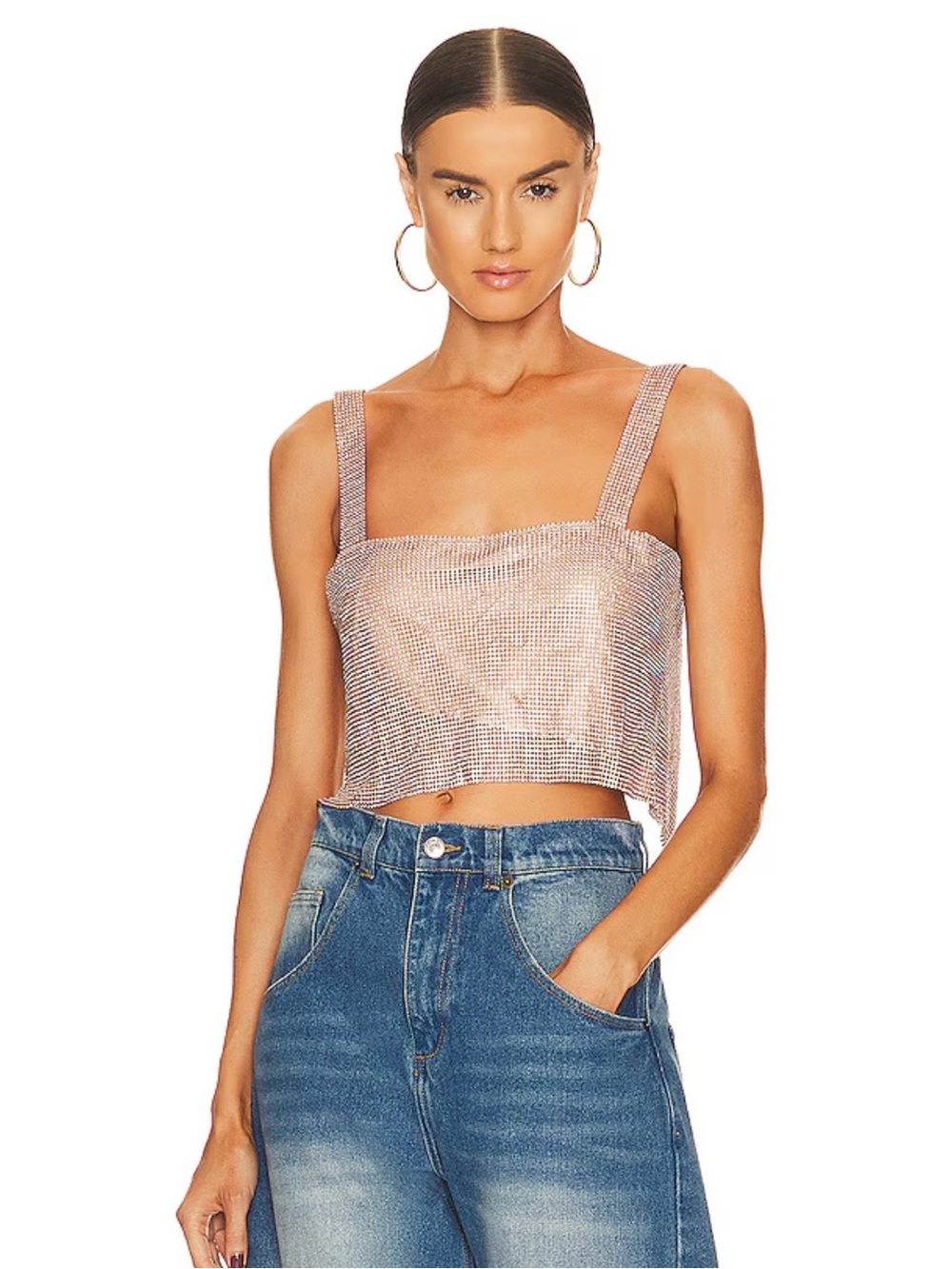 SNDYS Embellished AUDRINA Top in Gold